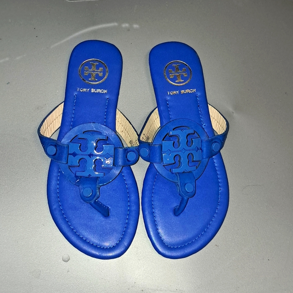 Tory Burch Evening Sky Blue Millers  Sandals Flip Flops